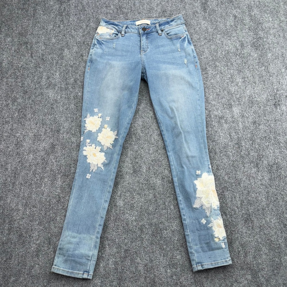 Sundance‎ Jeans Womens 26 (Fits 27x29) Primrose Embroidered Floral Denim Stretch